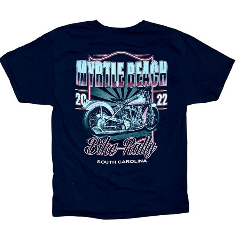 Mrytle Beach Bike Rally Champion Black 2022 Graphic T-Shirt, Men's Large